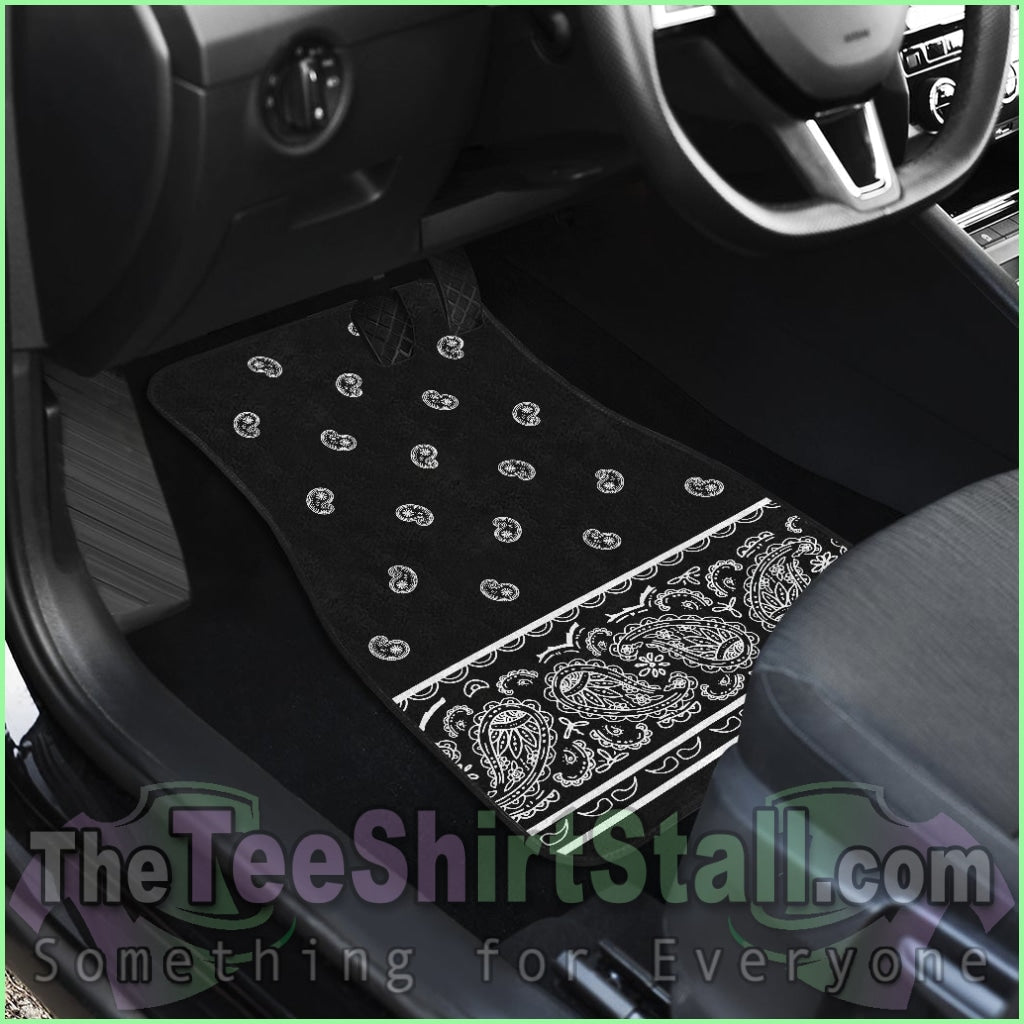 Quad Black Bandana Car Mats - Fancy