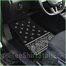 Load image into Gallery viewer, Quad Black Bandana Car Mats - Fancy
