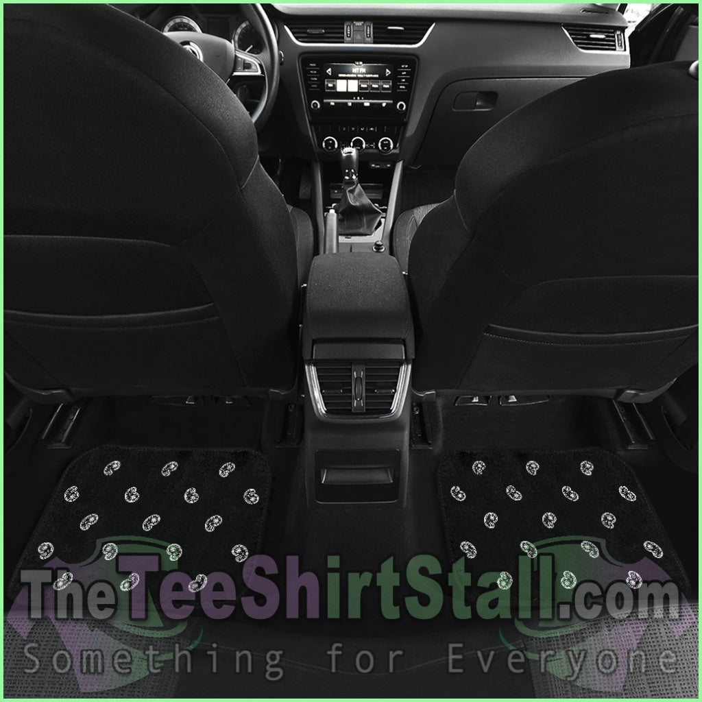 Quad Black Bandana Car Mats - Fancy