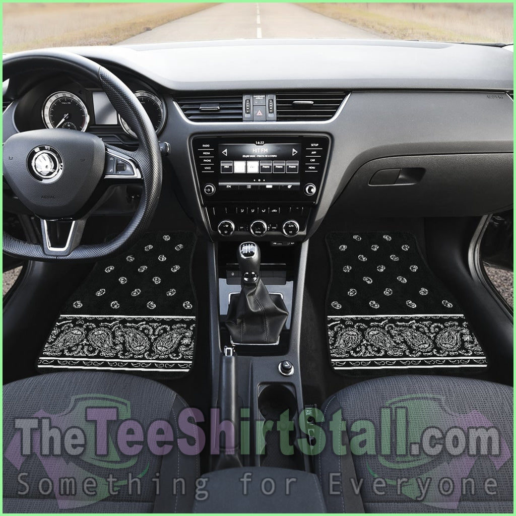 Quad Black Bandana Car Mats - Fancy