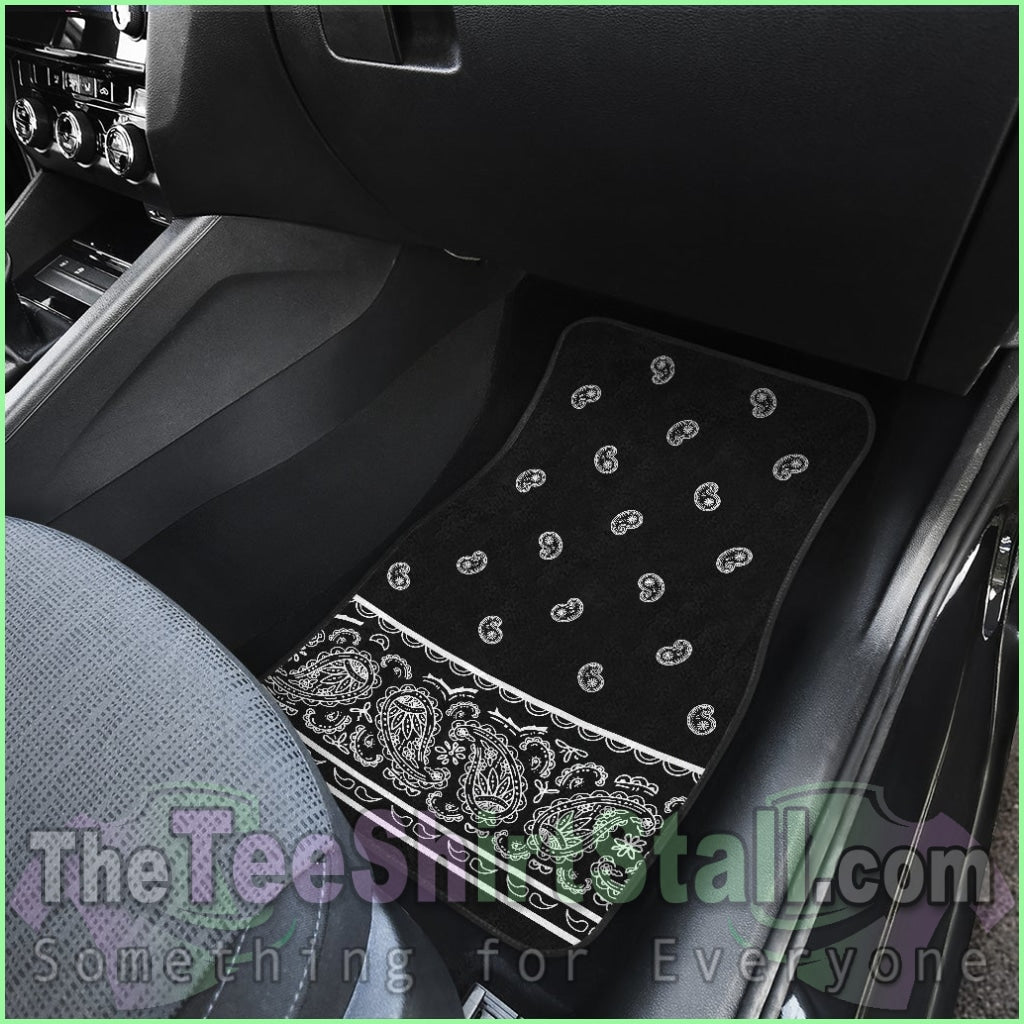 Quad Black Bandana Car Mats - Fancy