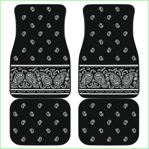 Quad Black Bandana Car Mats - Fancy