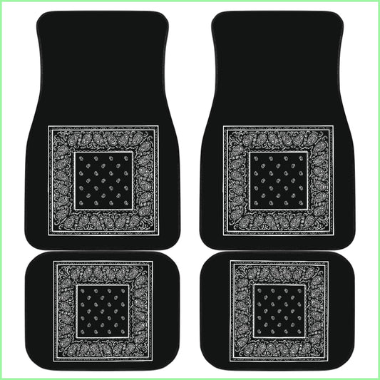 Quad Black Bandana Car Mats - Minimal