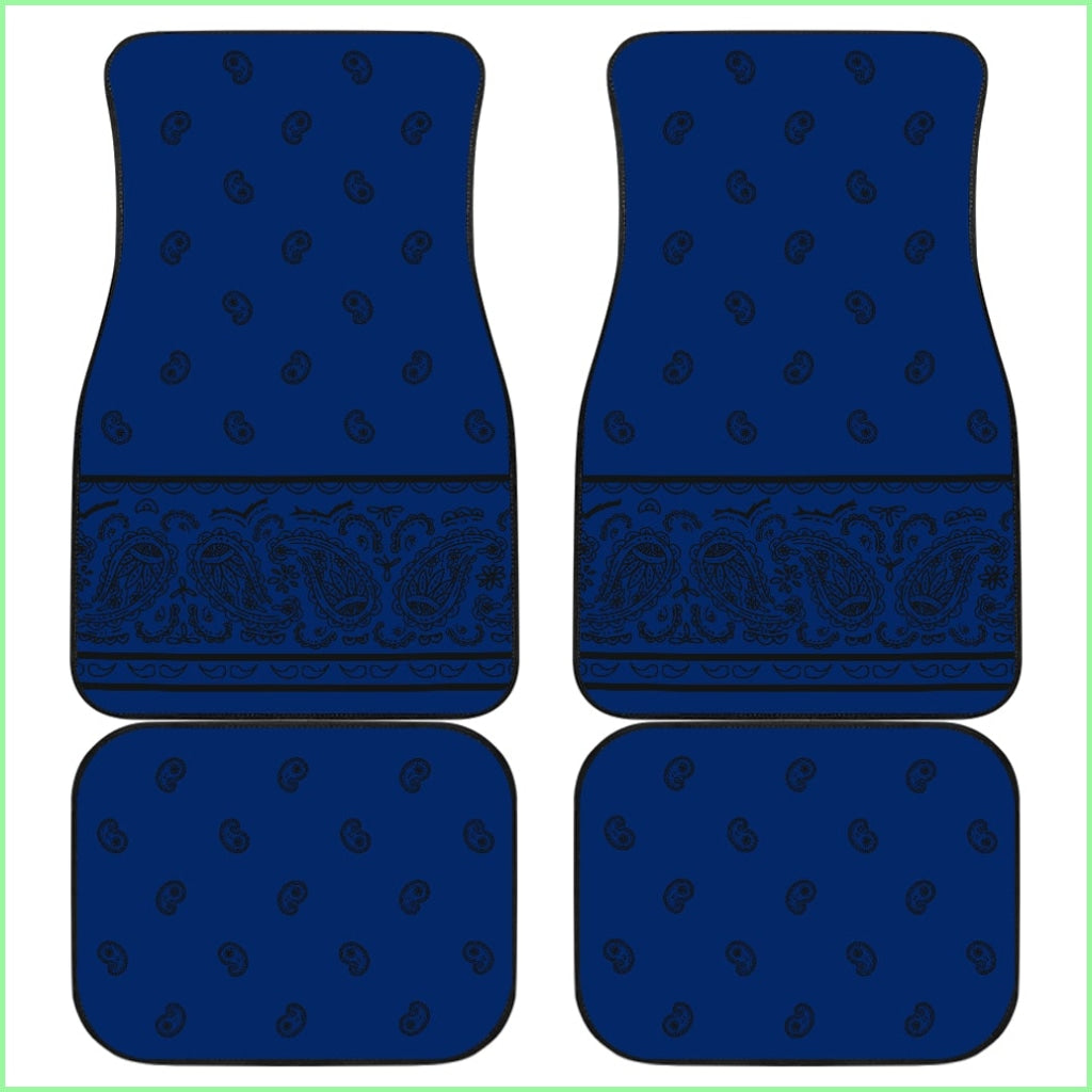 Quad Blue And Black Bandana Car Mats - Fancy