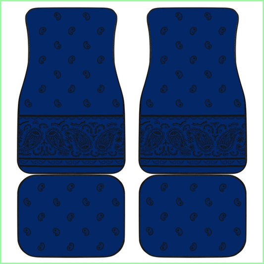 Quad Blue And Black Bandana Car Mats - Fancy