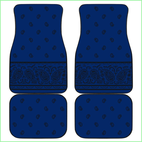 Quad Blue And Black Bandana Car Mats - Fancy