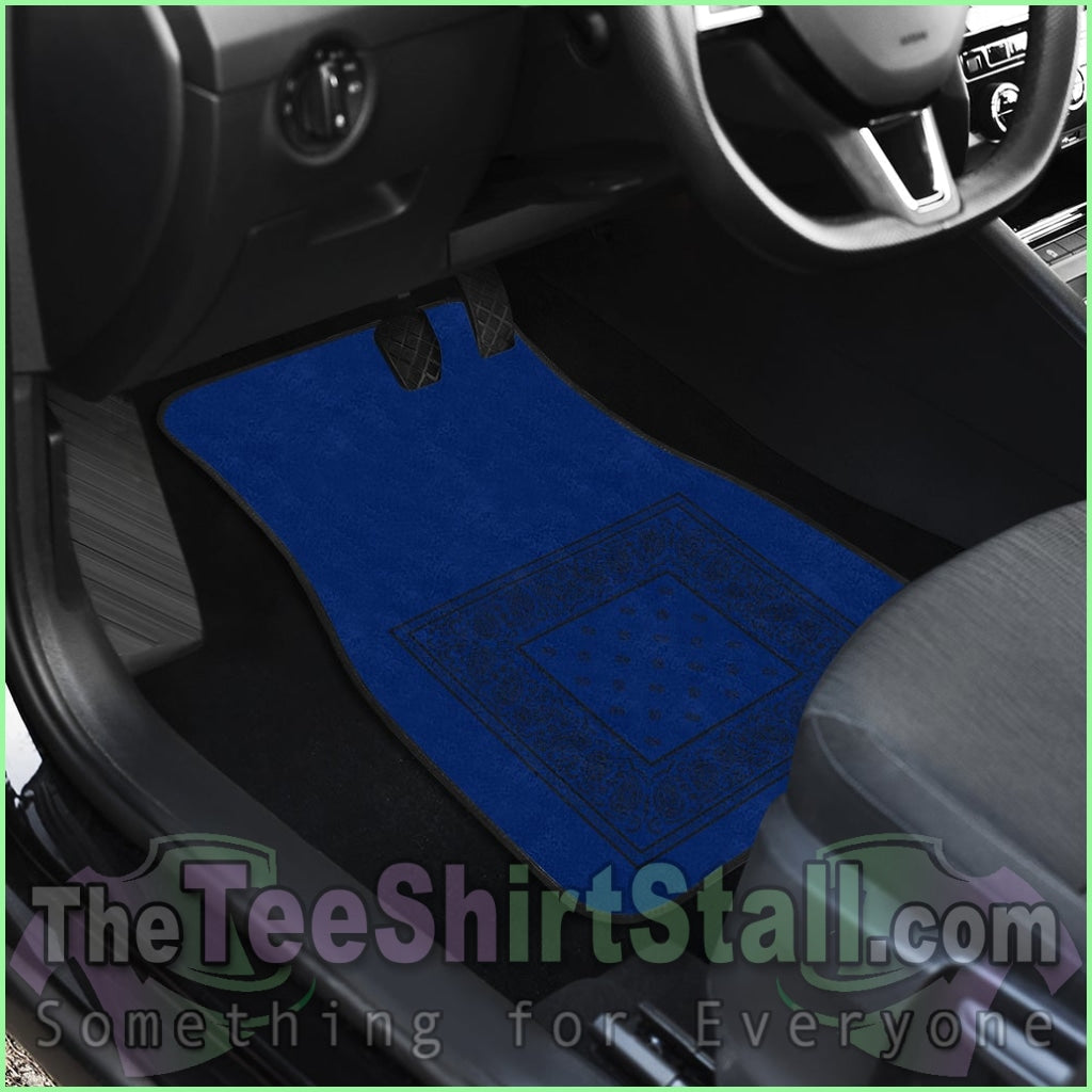 Quad Blue And Black Bandana Car Mats - Minimal