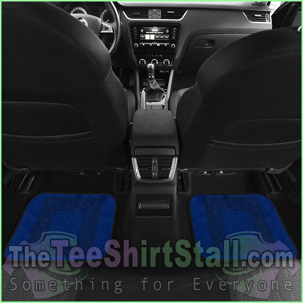 Quad Blue And Black Bandana Car Mats - Minimal