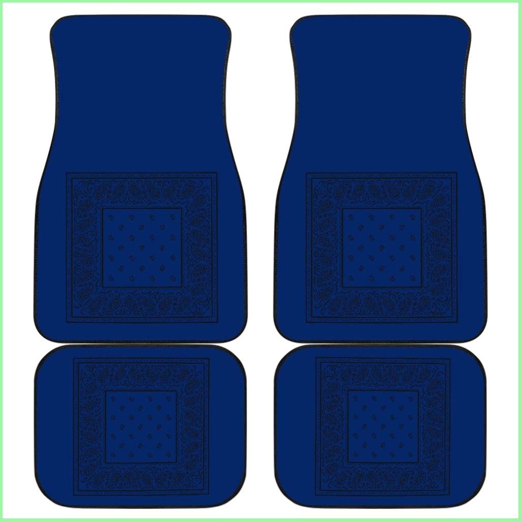 Quad Blue And Black Bandana Car Mats - Minimal