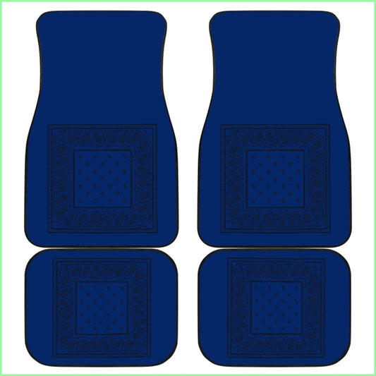 Quad Blue And Black Bandana Car Mats - Minimal