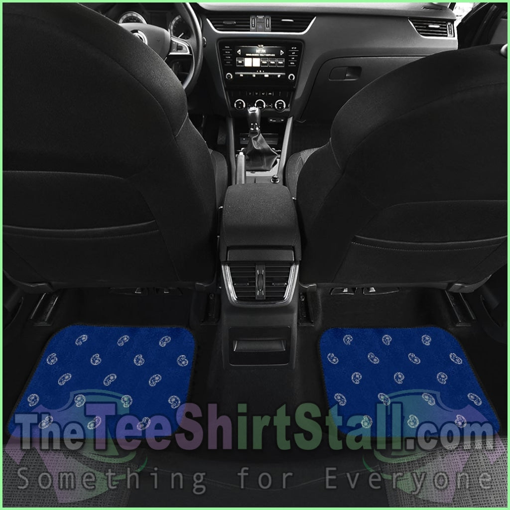 Quad Blue And Gray Bandana Car Mats - Fancy