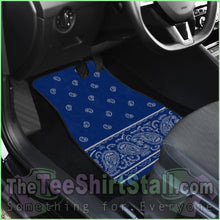 Load image into Gallery viewer, Quad Blue And Gray Bandana Car Mats - Fancy
