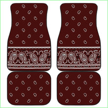 Load image into Gallery viewer, Quad Burgundy Bandana Car Mats - Fancy
