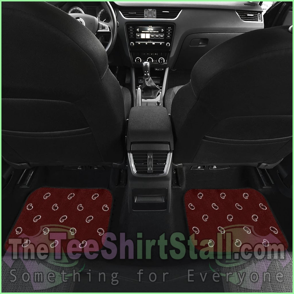 Quad Burgundy Bandana Car Mats - Fancy