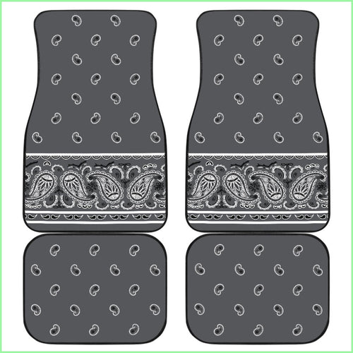 Quad Classic Gray Bandana Car Mats - Fancy