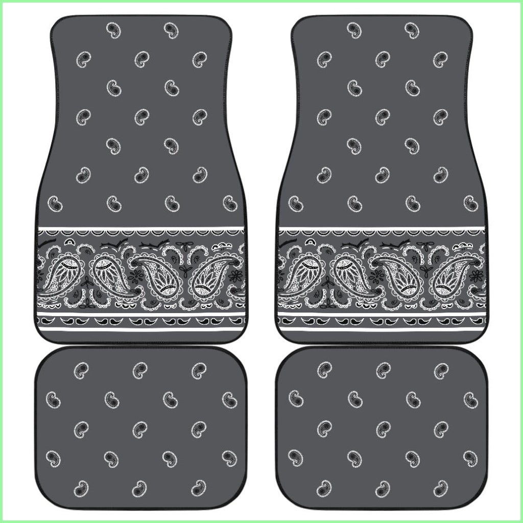 Quad Classic Gray Bandana Car Mats - Fancy