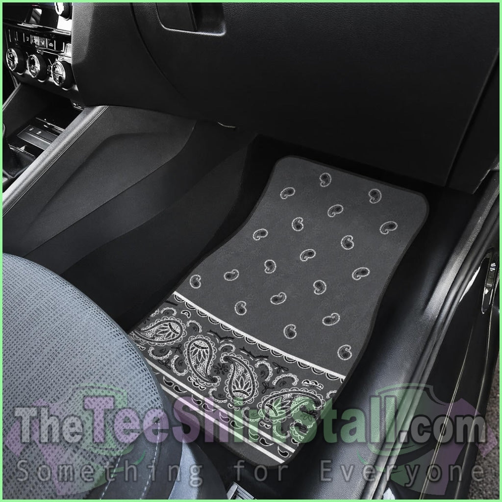 Quad Classic Gray Bandana Car Mats - Fancy