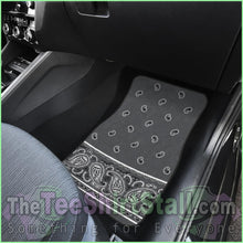 Load image into Gallery viewer, Quad Classic Gray Bandana Car Mats - Fancy
