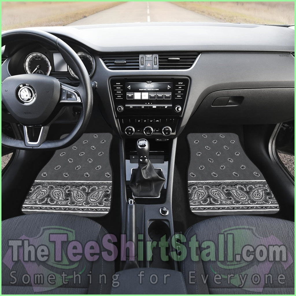 Quad Classic Gray Bandana Car Mats - Fancy