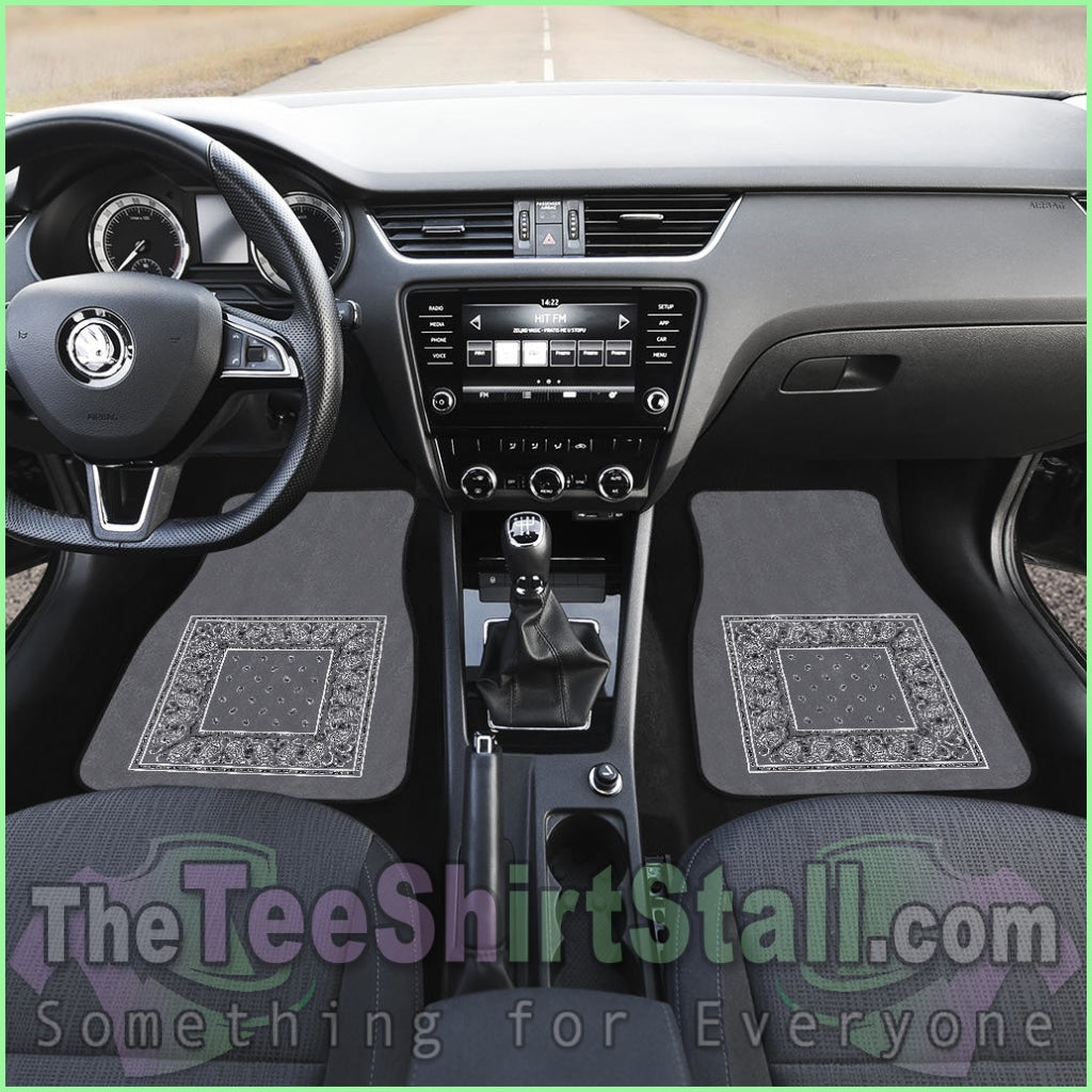 Quad Classic Gray Bandana Car Mats - Minimal