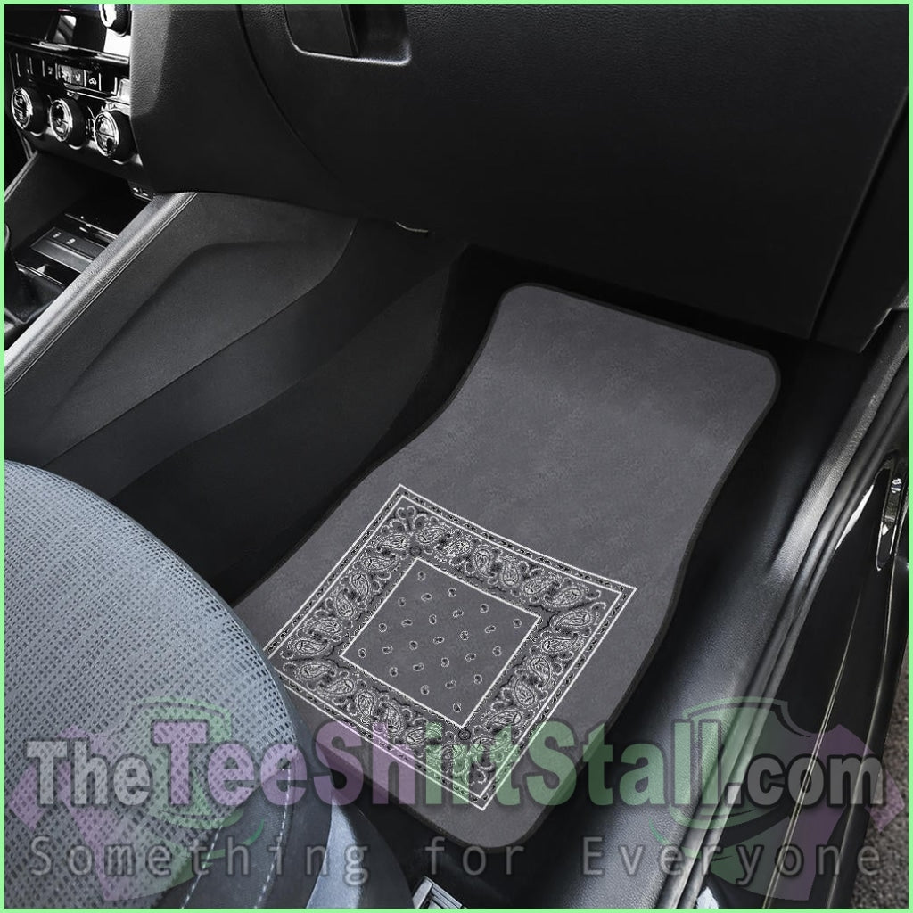 Quad Classic Gray Bandana Car Mats - Minimal