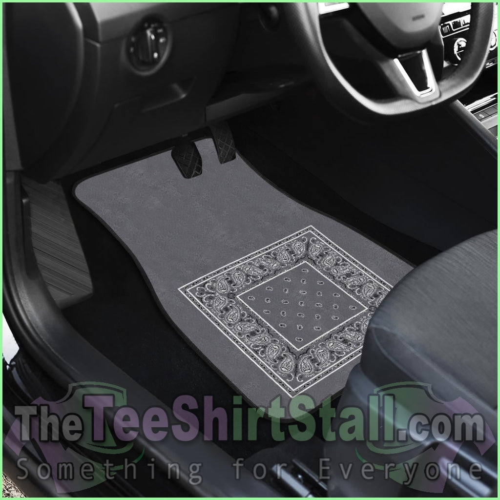 Quad Classic Gray Bandana Car Mats - Minimal