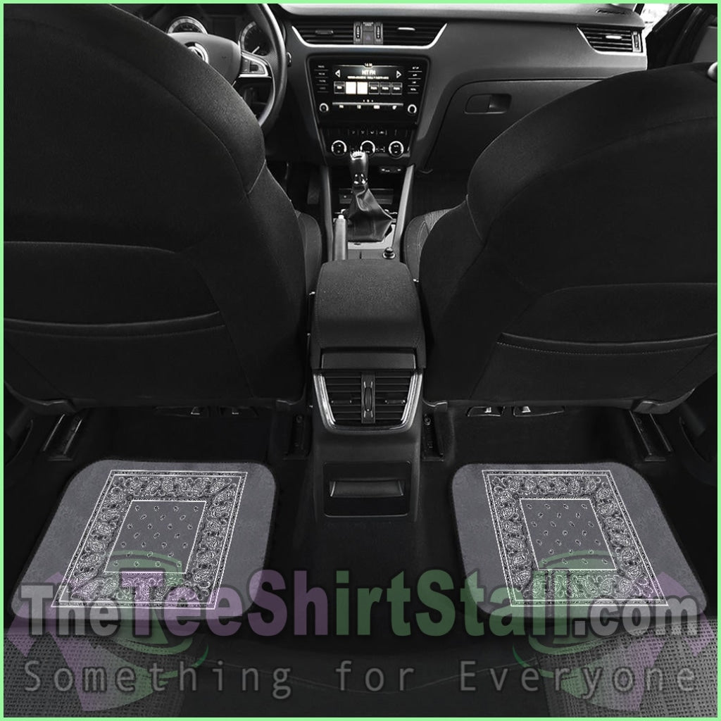 Quad Classic Gray Bandana Car Mats - Minimal