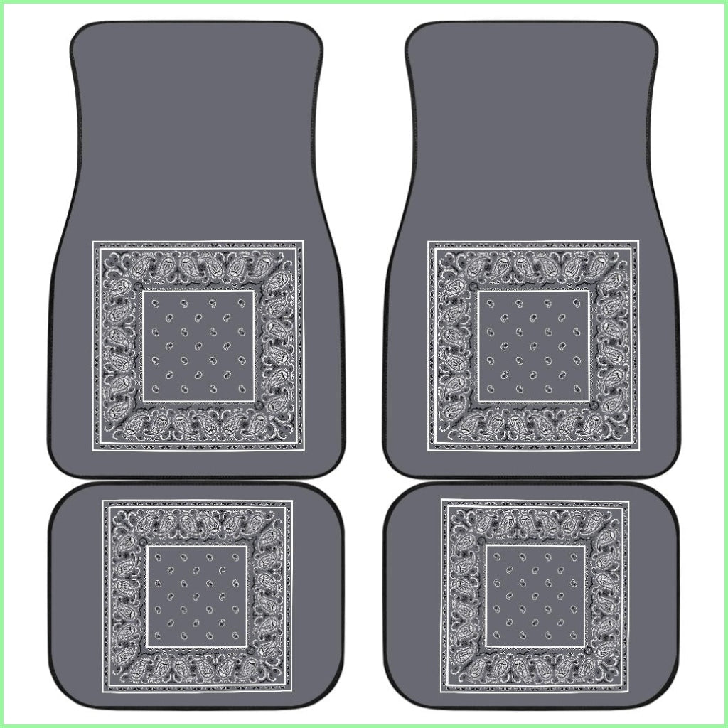 Quad Classic Gray Bandana Car Mats - Minimal