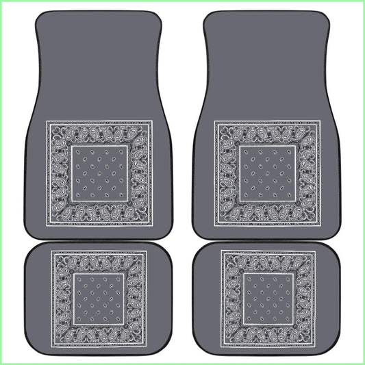 Quad Classic Gray Bandana Car Mats - Minimal