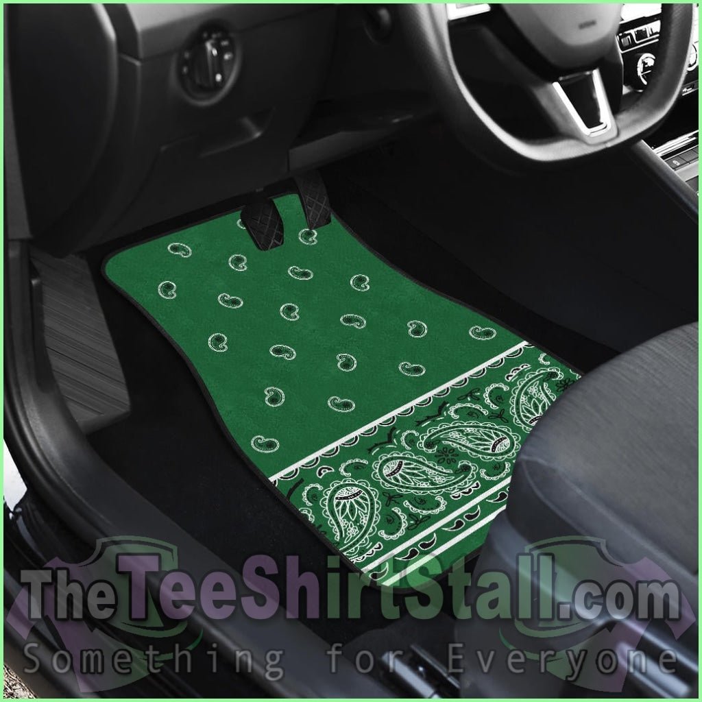 Quad Classic Green Bandana Car Mats - Fancy