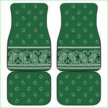 Load image into Gallery viewer, Quad Classic Green Bandana Car Mats - Fancy
