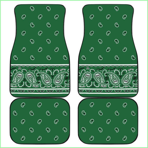 Quad Classic Green Bandana Car Mats - Fancy