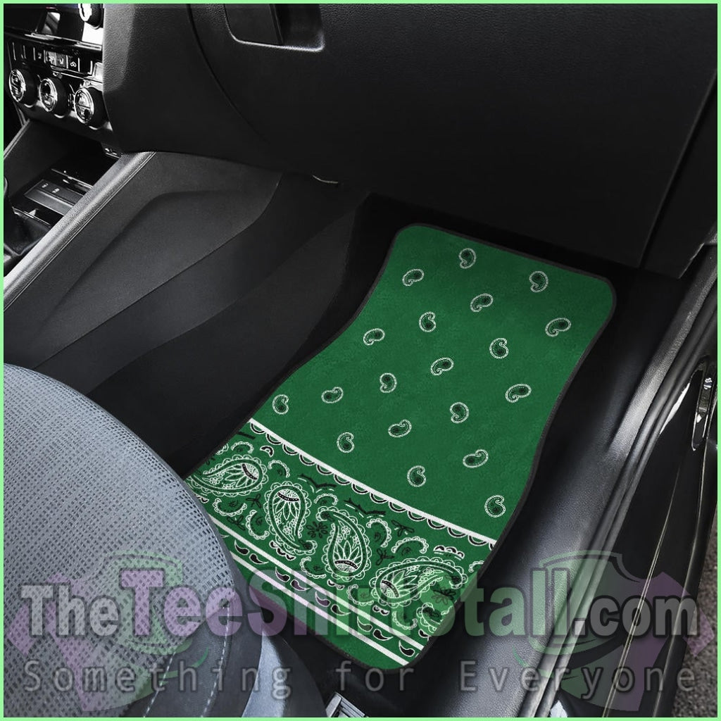 Quad Classic Green Bandana Car Mats - Fancy