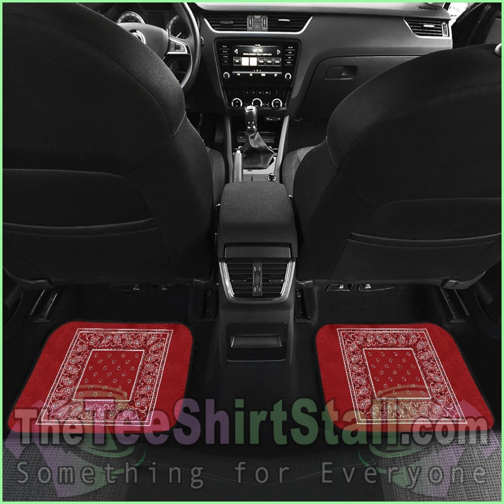 Quad Classic Red Bandana Car Floor Mats - Minimal