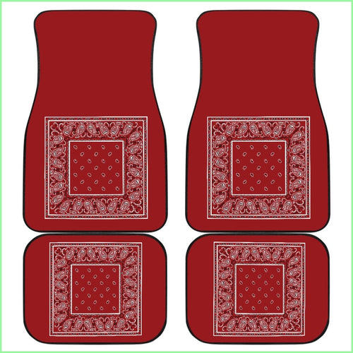 Quad Classic Red Bandana Car Floor Mats - Minimal