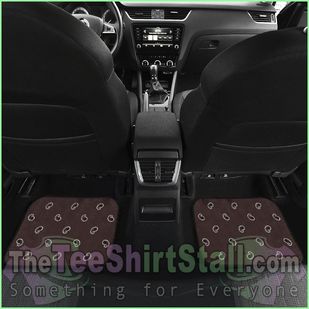 Quad Coffee Brown Bandana Car Mats - Fancy