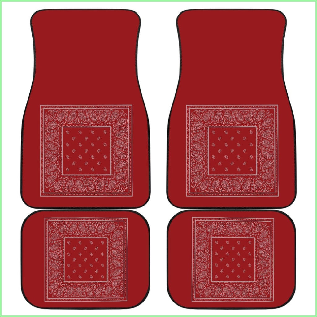 Quad Gray And Red Bandana Car Mats - Minimal