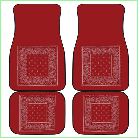 Quad Gray And Red Bandana Car Mats - Minimal