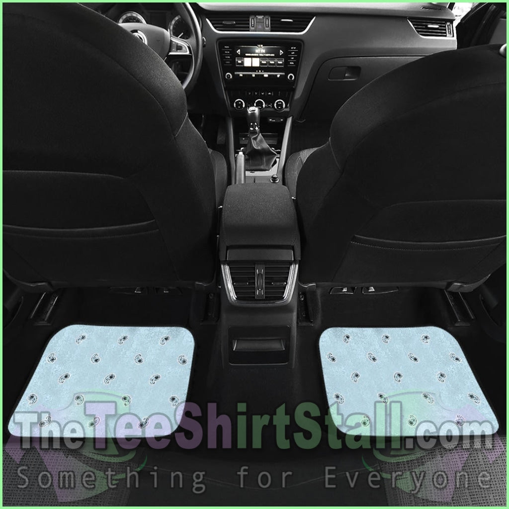 Quad Light Blue Bandana Car Floor Mats - Fancy