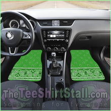 Load image into Gallery viewer, Quad Lime Green Bandana Car Floor Mats - Fancy
