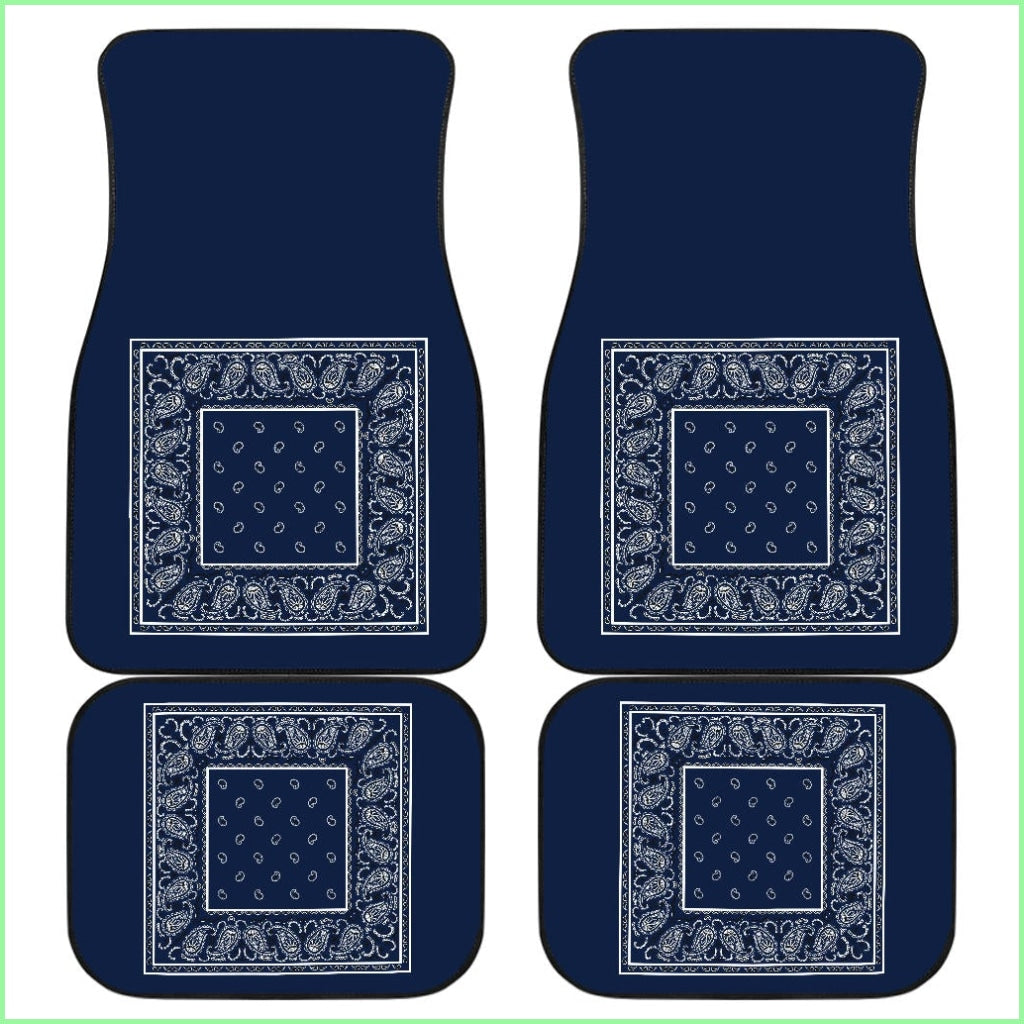 Quad Navy Blue Bandana Seat Covers - Minimal