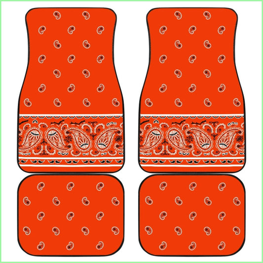 Quad Perfect Orange Bandana Car Mats - Fancy