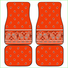 Load image into Gallery viewer, Quad Perfect Orange Bandana Car Mats - Fancy
