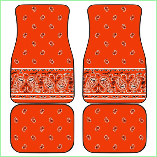 Quad Perfect Orange Bandana Car Mats - Fancy