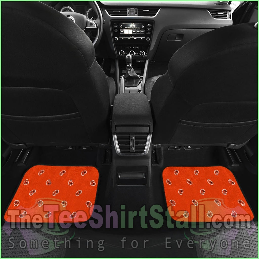 Quad Perfect Orange Bandana Car Mats - Fancy