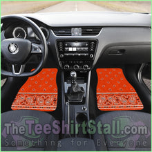 Load image into Gallery viewer, Quad Perfect Orange Bandana Car Mats - Fancy
