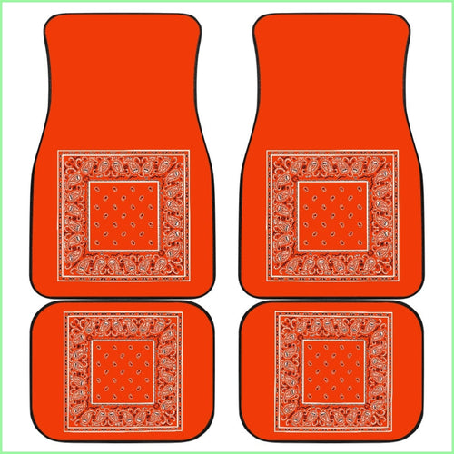 Quad Perfect Orange Bandana Car Mats - Minimal