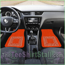 Load image into Gallery viewer, Quad Perfect Orange Bandana Car Mats - Minimal
