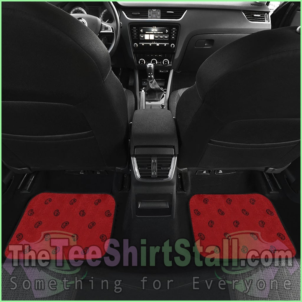 Quad Red With Black Bandana Car Mats - Fancy