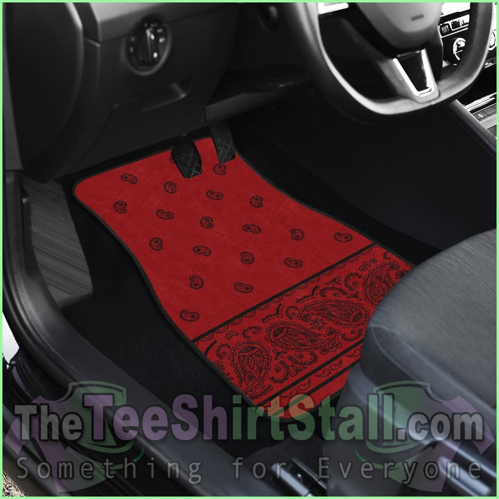 Quad Red With Black Bandana Car Mats - Fancy